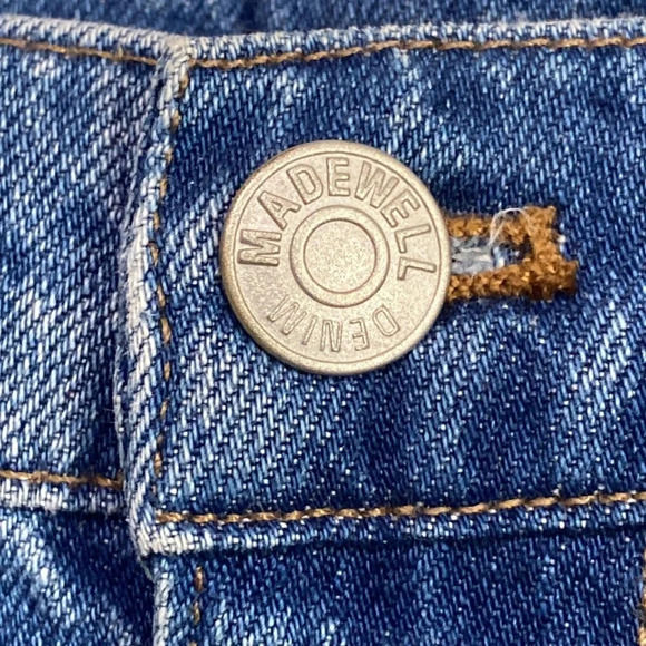 Madewell Distressed Two Tone Denim Mini Skirt Size 31 - Picture 8 of 9